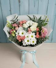 Букет цветов из:  Розы, Лизиантусы и Хризантемы #REPLACE_PRED# Стальском