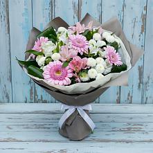 Букет цветов из:  Герберы, Альстромерии и Хризантемы в Стальском