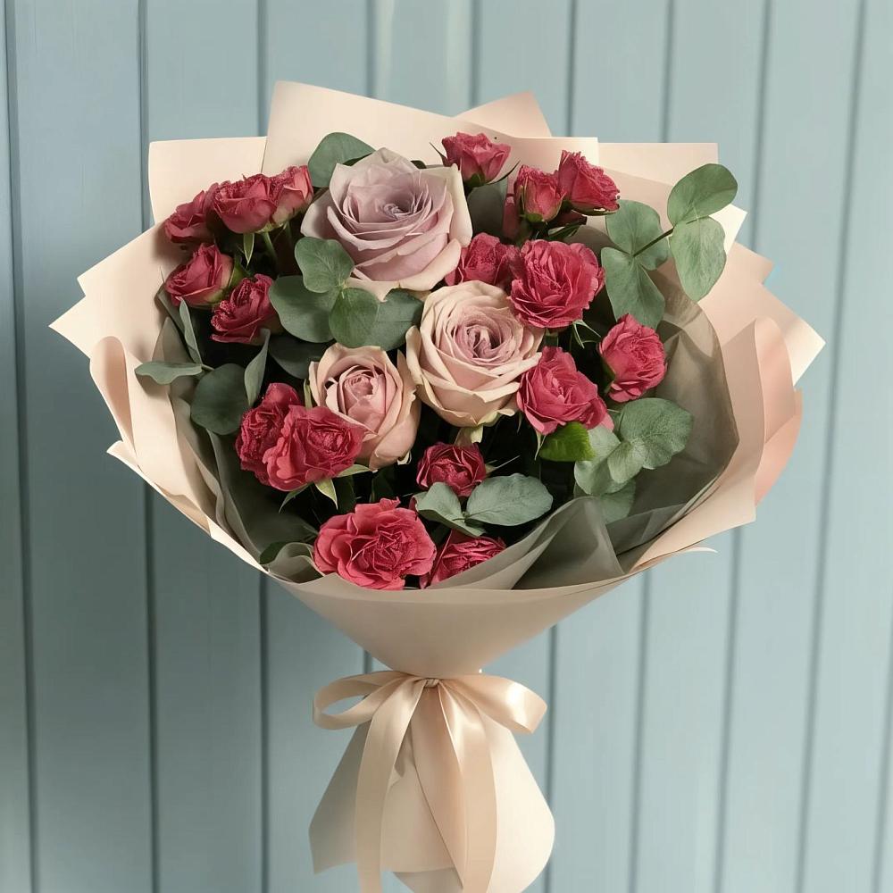 Букет цветов из: Гвоздики и Розы в Стальском