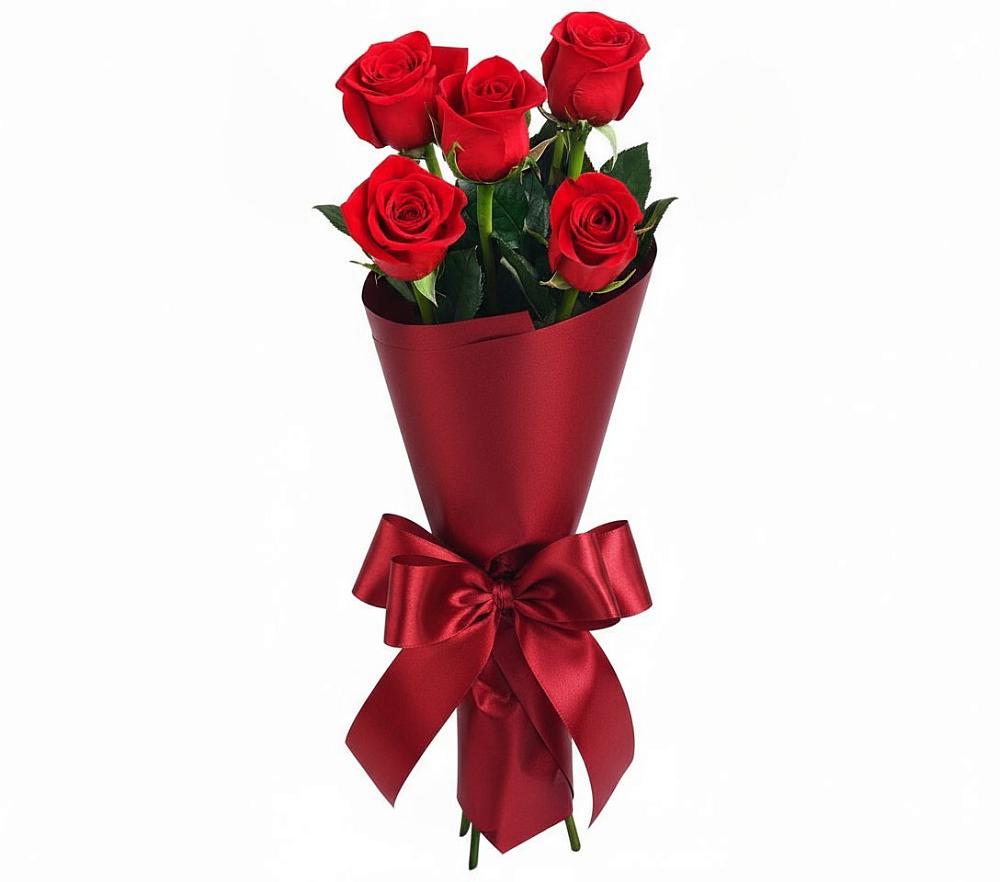 Букет 5 Красных роз Эдлесс Лав в Стальском