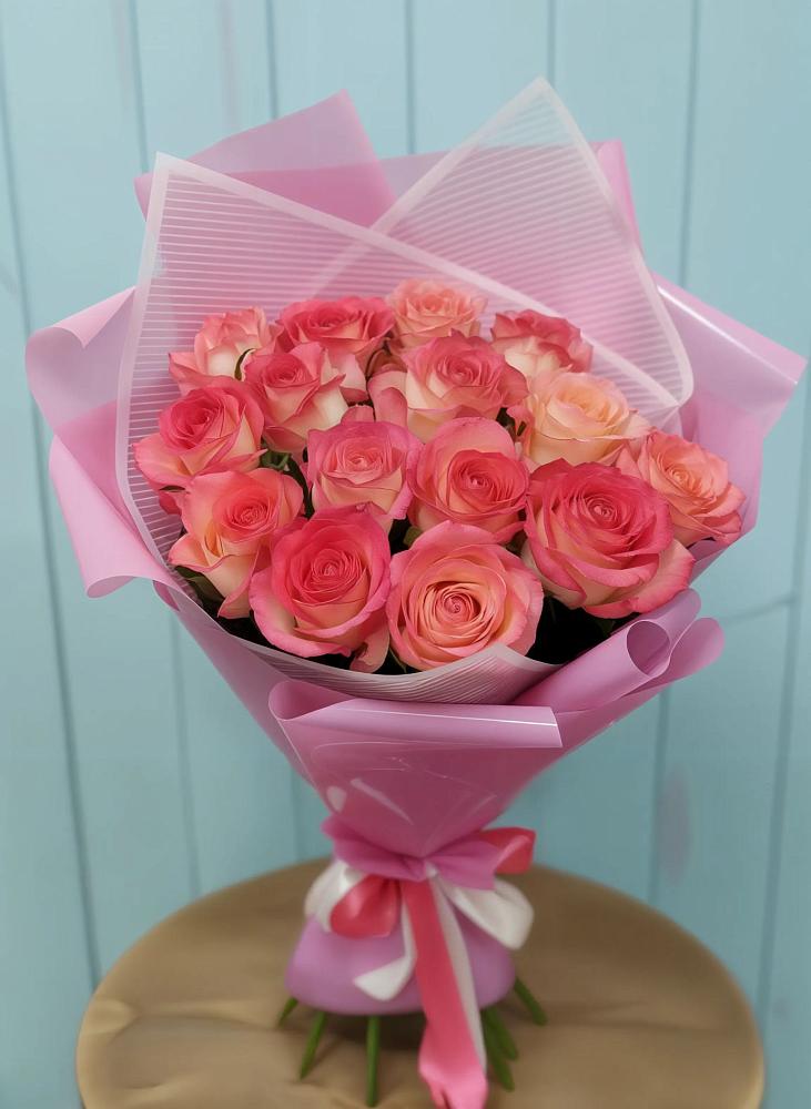 Букет 15 Розовых роз Равель в Стальском