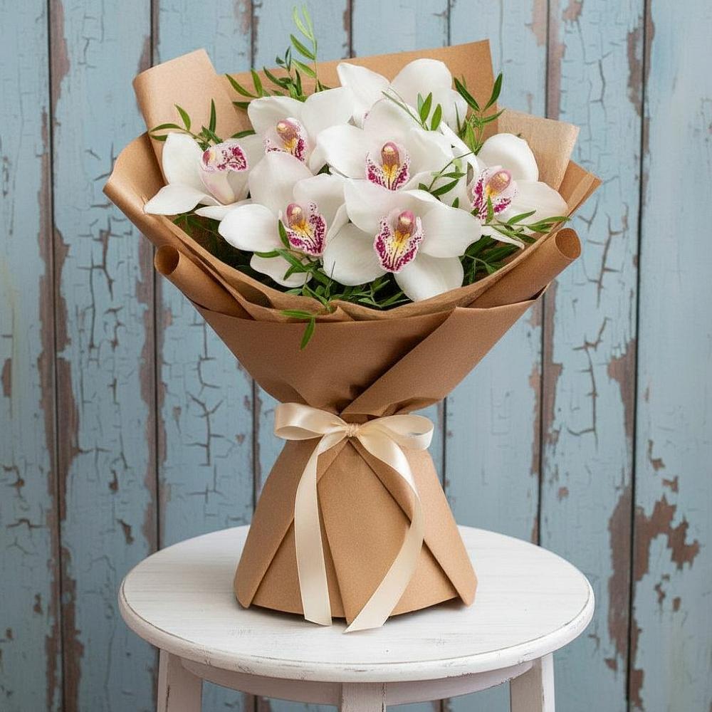 Букет цветов из: Орхидеи и Розы в Стальском