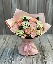 Букет цветов из:  Гвоздики, Розы и Хризантемы в Стальском