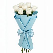 Букет 7 белых роз Проуд в Стальском