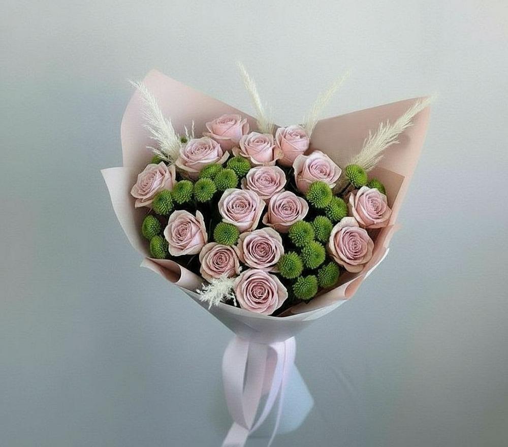 Букет цветов из: Розы и Хризантемы в Стальском