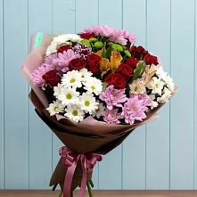 Букет цветов из:  Розы, Хризантемы и Альстромерии в Стальском
