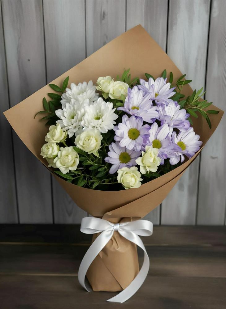 Букет цветов из: Хризантемы и Розы в Стальском